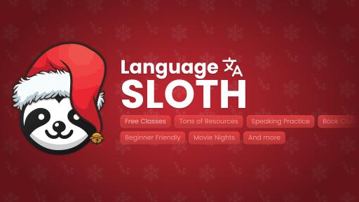 Discovery splash banner for Language Sloth Discord server