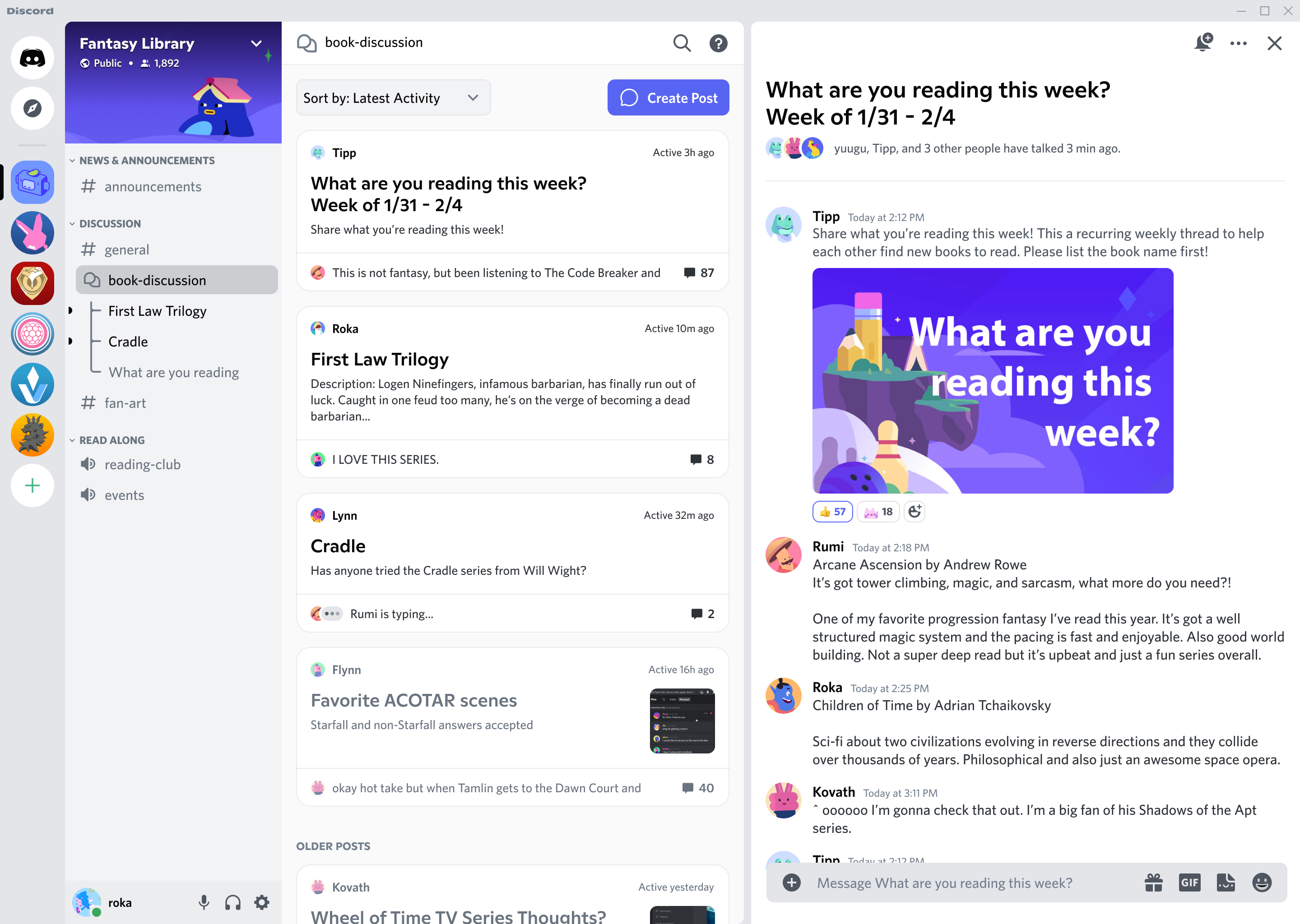 A preview of the Forum Channels feature.