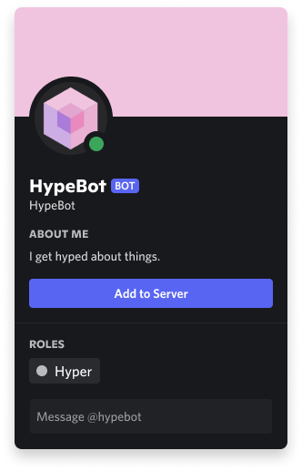 An App for Discord displaying the "Add to Server" button on its profile.