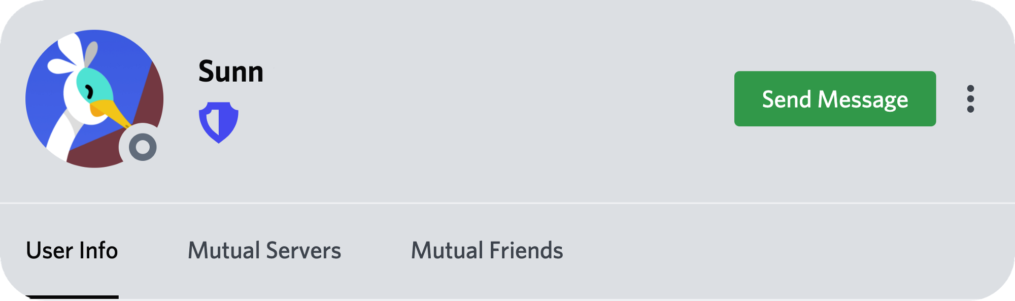 A Discord profile for the user "Sunn" with a Certified Discord Moderator badge displayed.